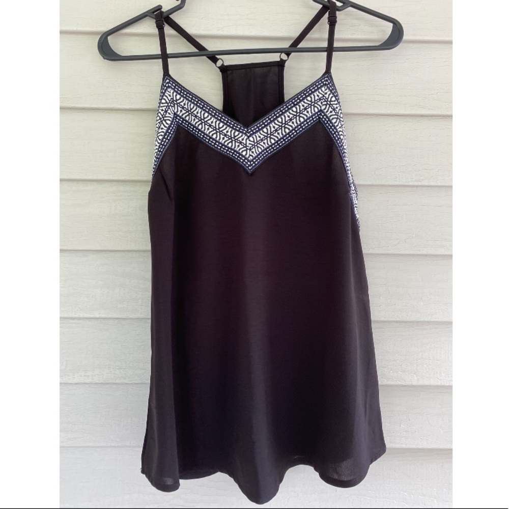 Black, white and blue tank top